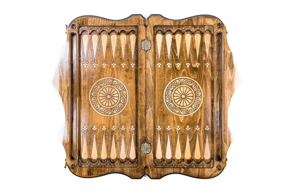 Handmade Wooden Backgammon Set with Armenian Coat of Arms and Ararat Outline, 60 cm - photo 8