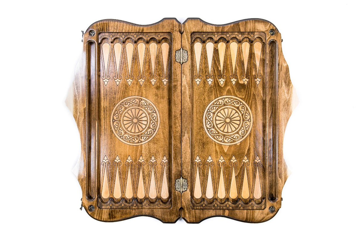 Handmade Wooden Backgammon Set with Armenian Coat of Arms and Ararat Outline, 60 cm - photo 8
