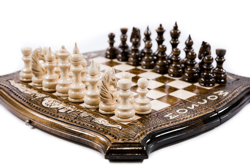 Handmade Wooden Chess Set with Moscow Edition, 30 cm - photo 2