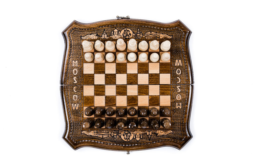 Handmade Wooden Chess Set with Moscow Edition, 30 cm - photo 8