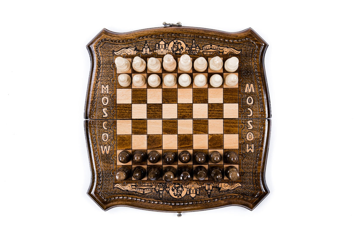 Handmade Wooden Chess Set with Moscow Edition, 30 cm - photo 8