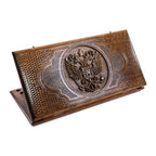 Handmade Wooden Backgammon Set with Russian Coat of Arms, 60 cm (Model 11224)