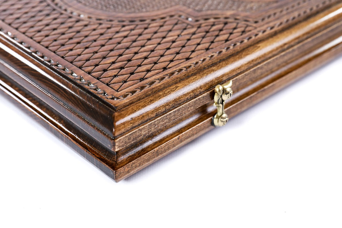 Handmade Wooden Backgammon Set with Russian Coat of Arms, 60 cm - photo 8