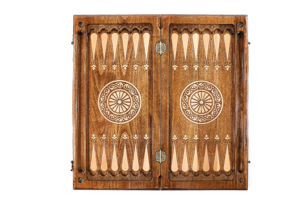 Handmade Wooden Backgammon Set with Russian Coat of Arms, 60 cm - photo 12
