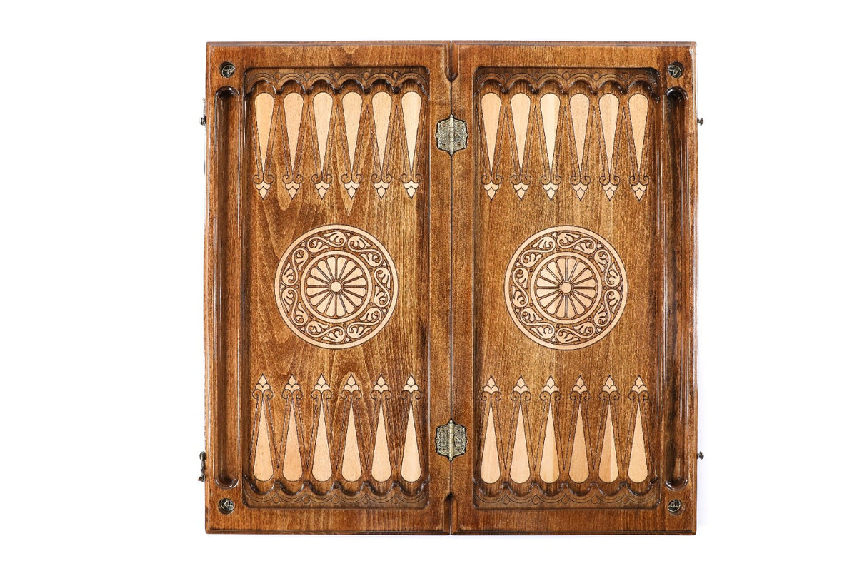 Handmade Wooden Backgammon Set with Russian Coat of Arms, 60 cm - photo 12