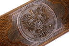 Handmade Wooden Backgammon Set with Russian Coat of Arms, 60 cm - photo 2