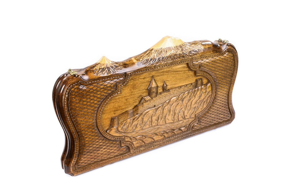 Handmade Wooden Backgammon Set with Khor Virap Monastery and Ararat Outline, 60 cm - photo 6