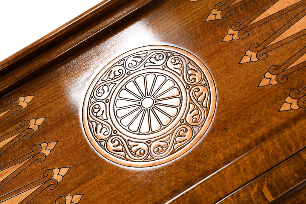 Handmade Wooden Backgammon Set with Mount Ararat and Ornamental Braid Pattern, 60 cm - photo 12