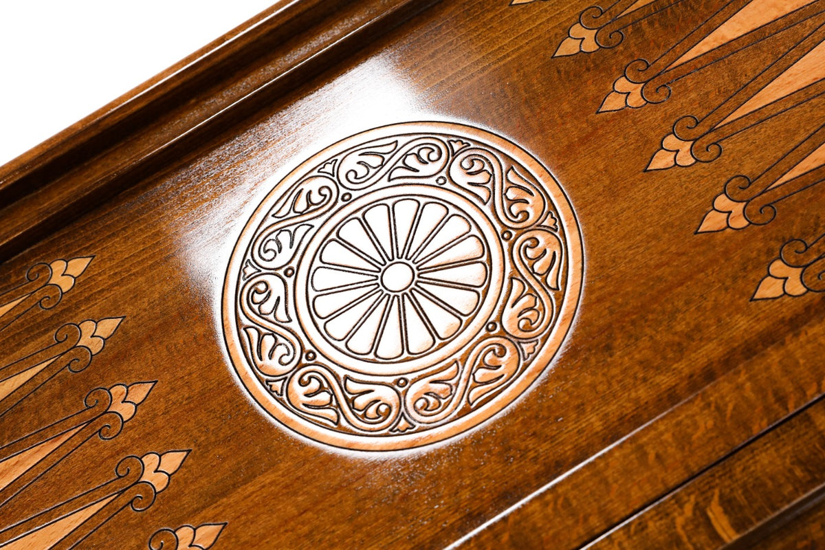 Handmade Wooden Backgammon Set with Mount Ararat and Ornamental Braid Pattern, 60 cm - photo 12