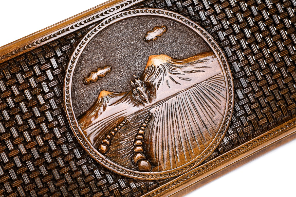 Handmade Wooden Backgammon Set with Mount Ararat and Ornamental Braid Pattern, 60 cm - photo 2