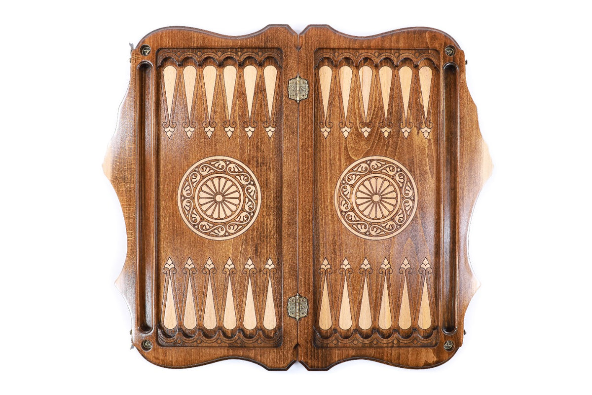 Handmade Wooden Backgammon Set with Etchmiadzin Cathedral and Ararat Outline, 60 cm - photo 12