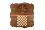 Handmade Wooden Backgammon Set with Etchmiadzin Cathedral and Ararat Outline, 60 cm - photo 11