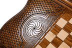 Handmade Wooden Backgammon Set with Etchmiadzin Cathedral and Ararat Outline, 60 cm - photo 9