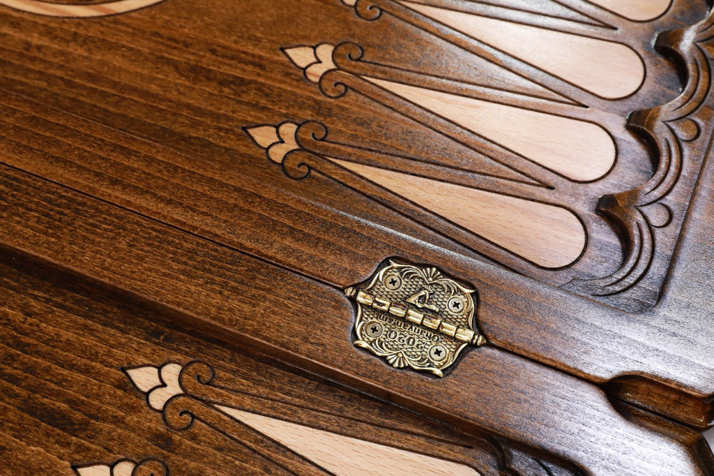 Handmade Wooden Backgammon Set with Etchmiadzin Cathedral and Ararat Outline, 60 cm - photo 10