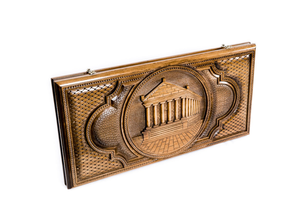 Handmade Wooden Backgammon Set with Garni Temple, 60 cm - photo 6