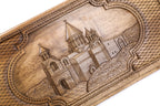 Handmade Walnut Backgammon Set with Etchmiadzin Cathedral and Hornbeam Inlay, 60 cm - photo 2