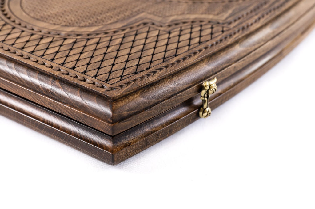Handmade Wooden Backgammon Set with Armenian Coat of Arms, 60 cm - photo 7