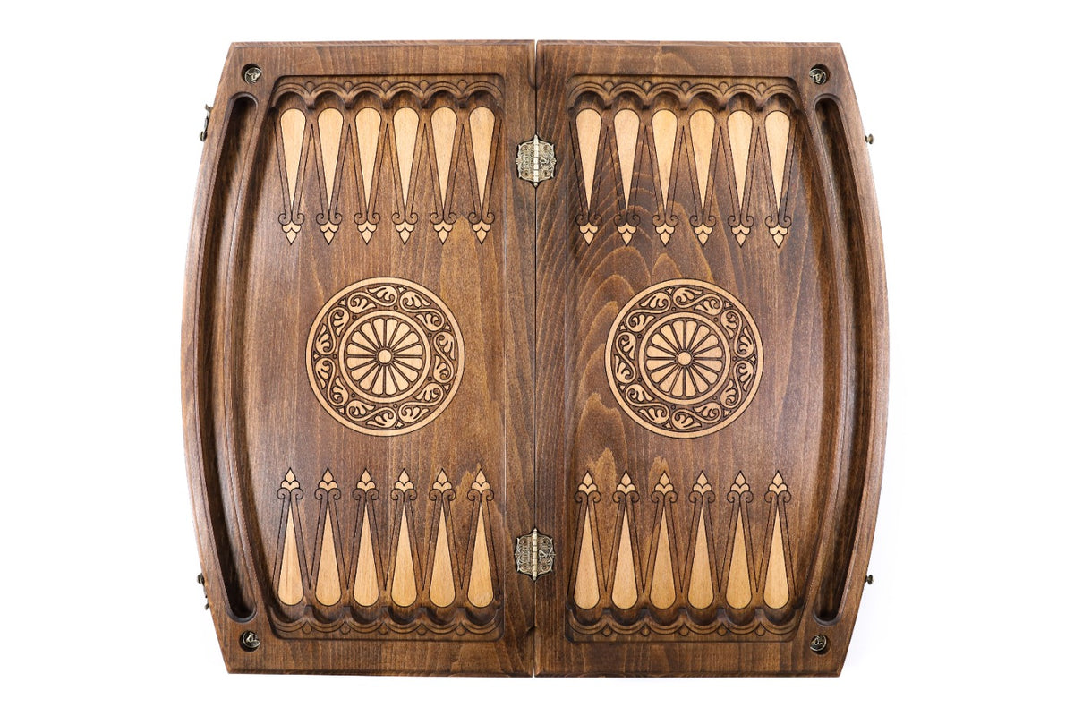 Handmade Wooden Backgammon Set with Armenian Coat of Arms, 60 cm - photo 8