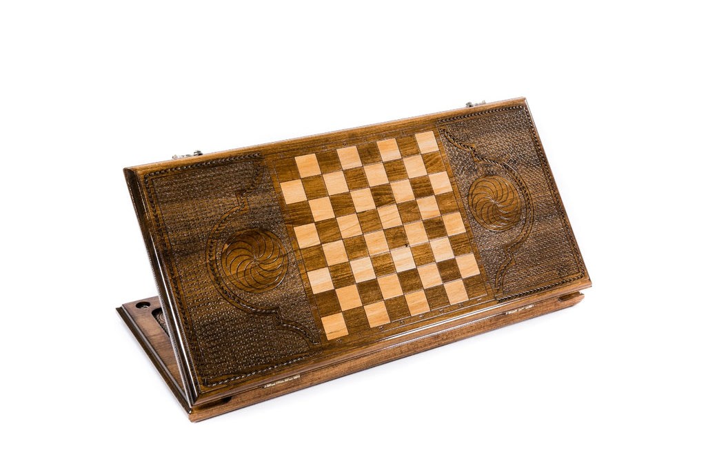 Handmade Wooden Backgammon Set with Geghard Monastery, 60 cm - photo 4