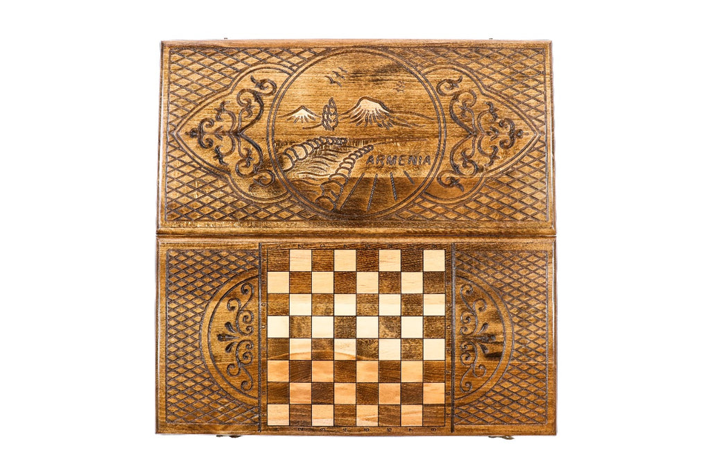 Handmade Wooden Backgammon Set with Mount Ararat, 60 cm - photo 4