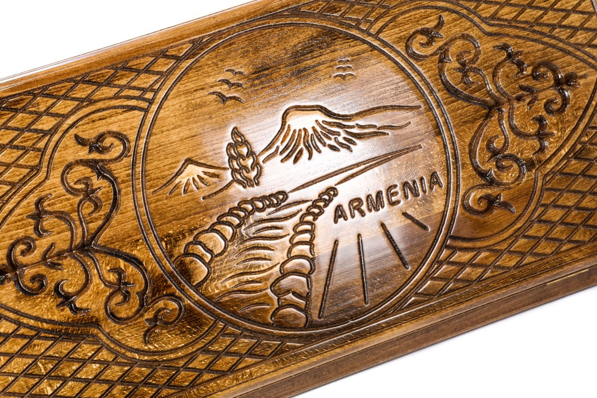 Handmade Wooden Backgammon Set with Mount Ararat, 60 cm - photo 2