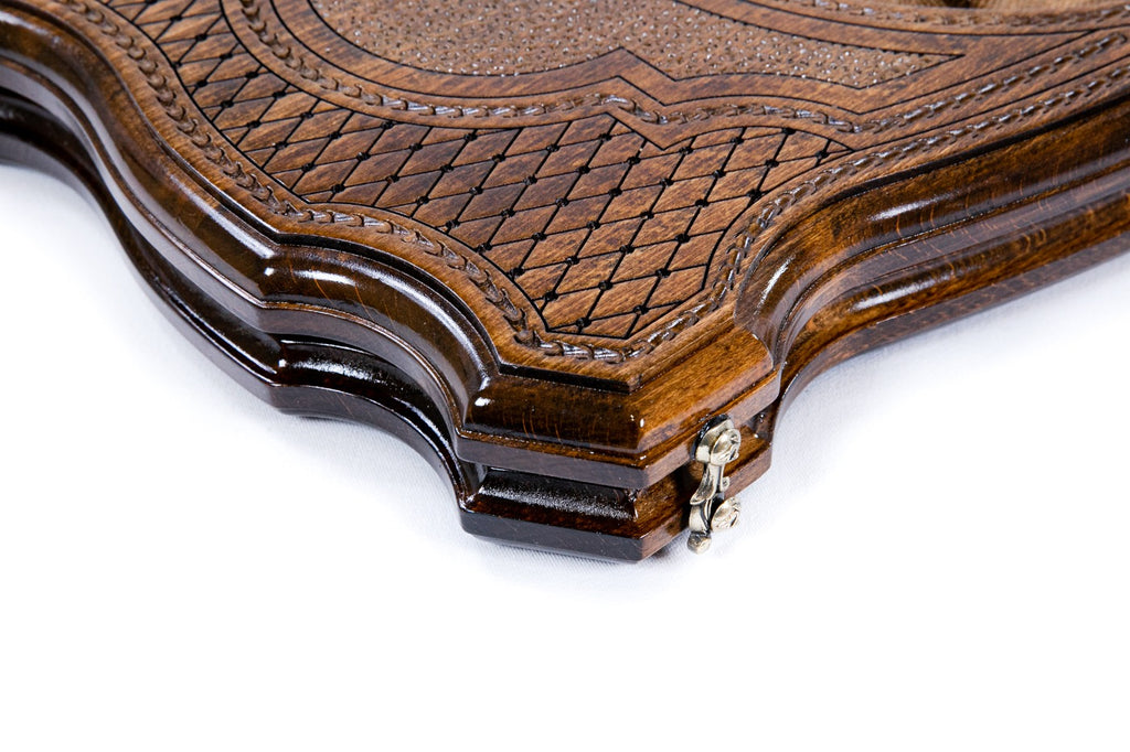 Handmade Wooden Two-Sided Backgammon Set with Octagram, 60 cm - photo 7