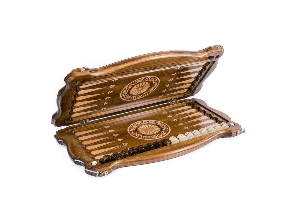 Handmade Wooden Backgammon Set with Russian Coat of Arms, 60 cm - photo 3
