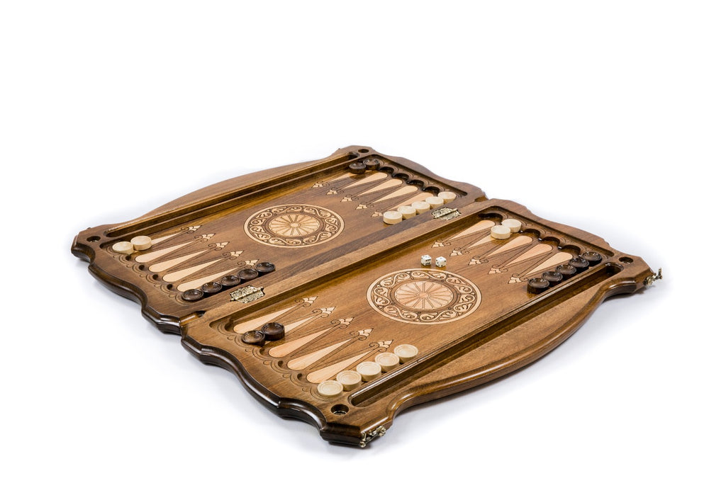 Handmade Wooden Backgammon Set with Russian Coat of Arms, 60 cm - photo 2