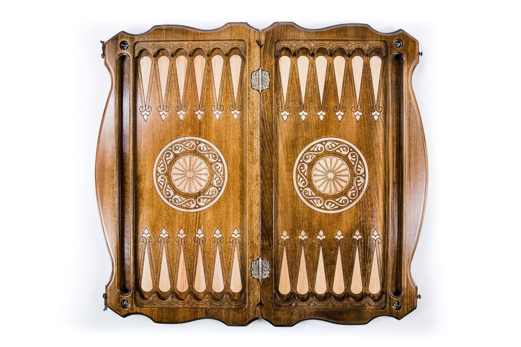Handmade Wooden Backgammon Set with Russian Coat of Arms, 60 cm - photo 4