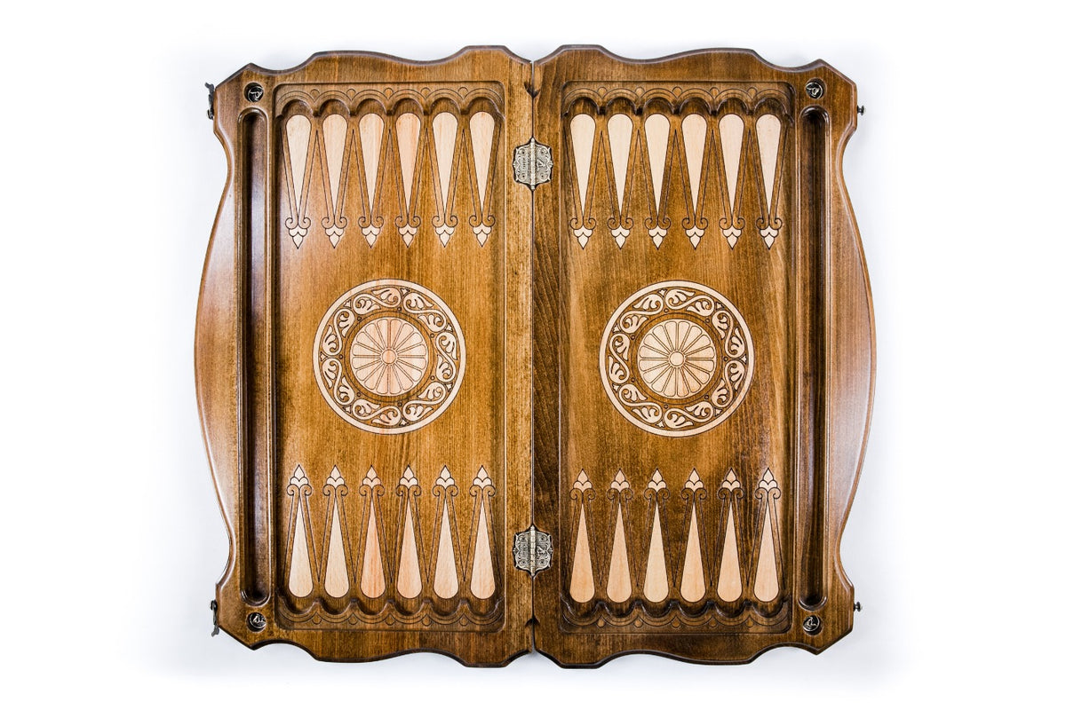 Handmade Wooden Backgammon Set with Russian Coat of Arms, 60 cm - photo 4