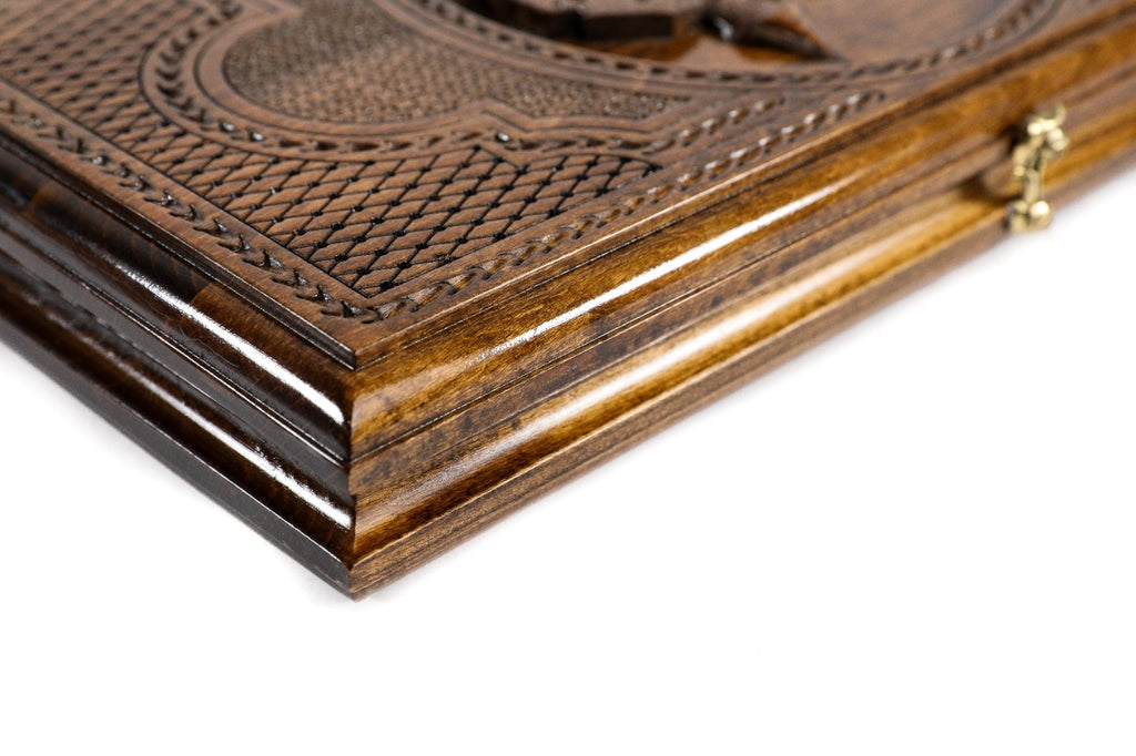 Handmade Wooden Backgammon Set with Geghard Monastery, 40 cm - photo 7
