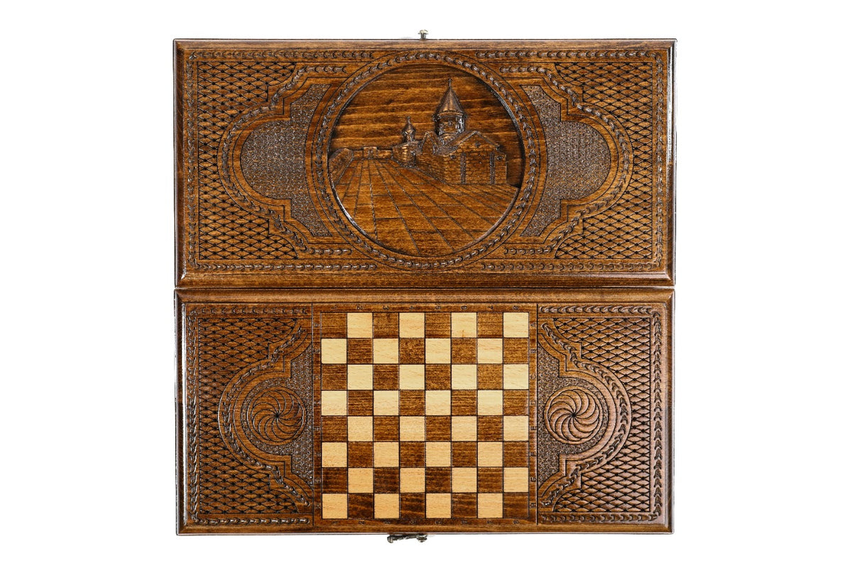 Backgammon-Set mit Kloster Geghard, 40 cm – Foto 11