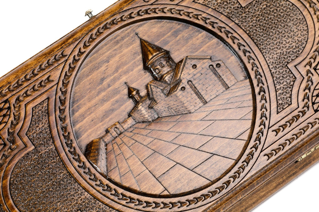 Handmade Wooden Backgammon Set with Geghard Monastery, 40 cm - photo 2