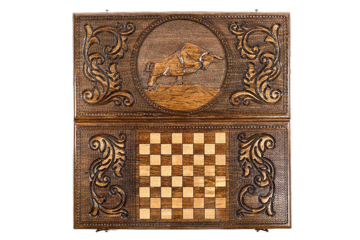Backgammon-Set mit Stier, 60 cm – Foto 11