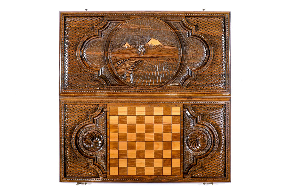 Handmade Wooden Backgammon Set with Mount Ararat, 60 cm - photo 11