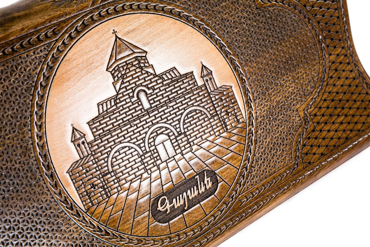 Handmade Wooden Backgammon Set with Church of St. Gayane and Ararat Outline, 50 cm - photo 2