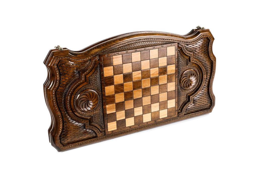 Handmade Wooden Backgammon Set with Tiger, 60 cm - photo 4