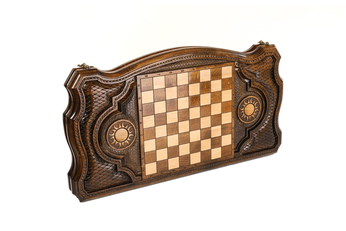 Handmade Wooden Backgammon Set with Lalesh Temple, 60 cm - photo 4