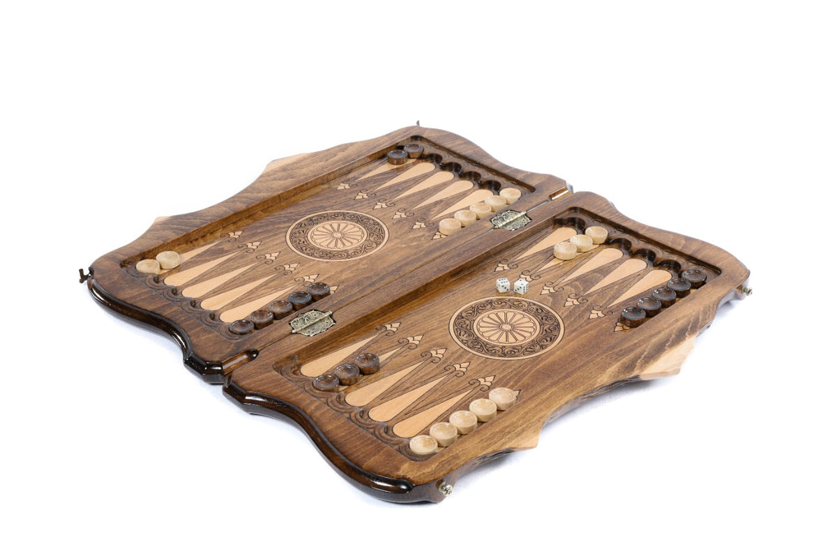 Handmade Wooden Backgammon Set with Church of St. Gayane and Ararat Outline, 50 cm - photo 3