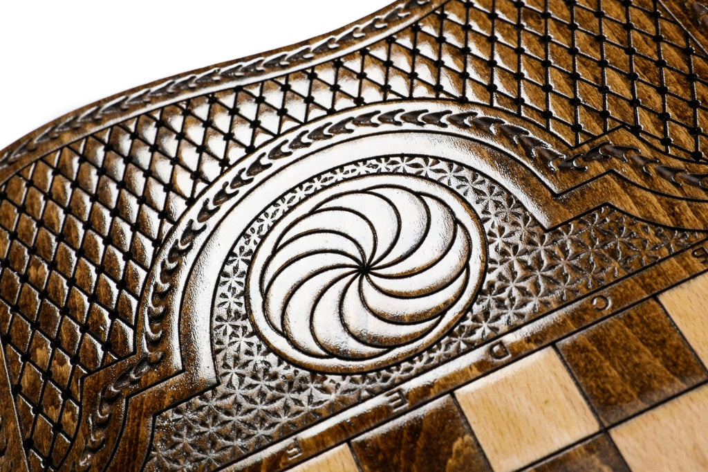 Handmade Wooden Backgammon Set with Church of St. Gayane and Ararat Outline, 50 cm - photo 9