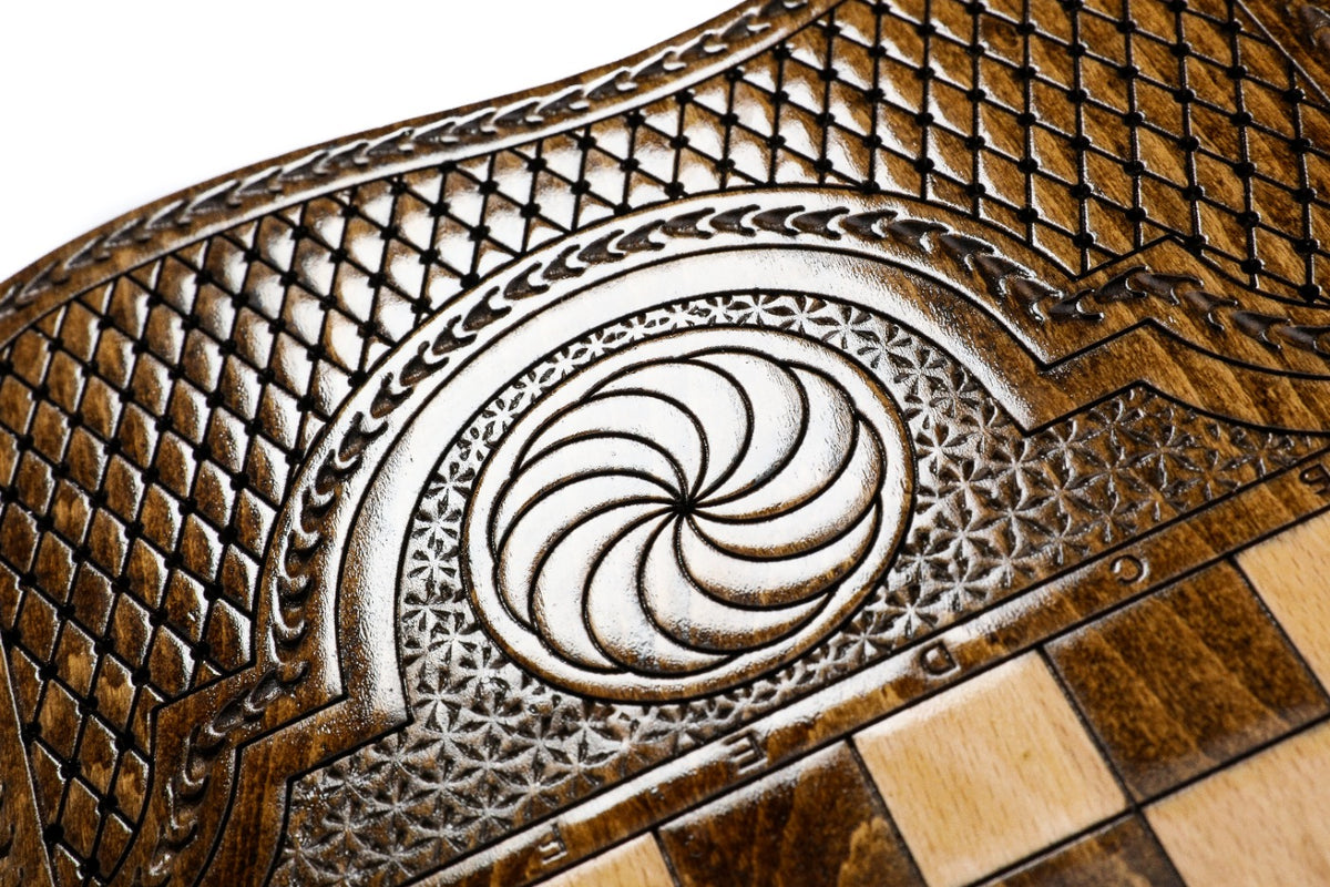 Handmade Wooden Backgammon Set with Church of St. Gayane and Ararat Outline, 50 cm - photo 9