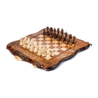 Handmade Wooden Chess Set with Ararat Outline, 50 cm (Model 21115)