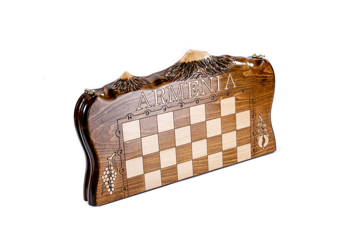 Handmade Wooden Chess Set with Ararat Outline, 50 cm - photo 6