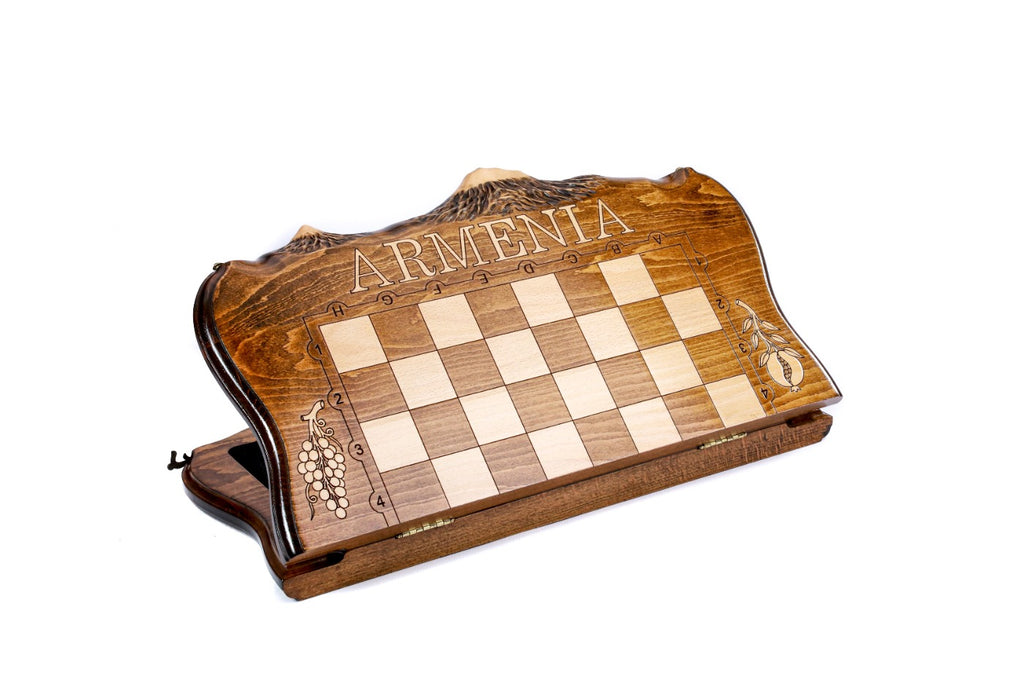 Handmade Wooden Chess Set with Ararat Outline, 50 cm - photo 4