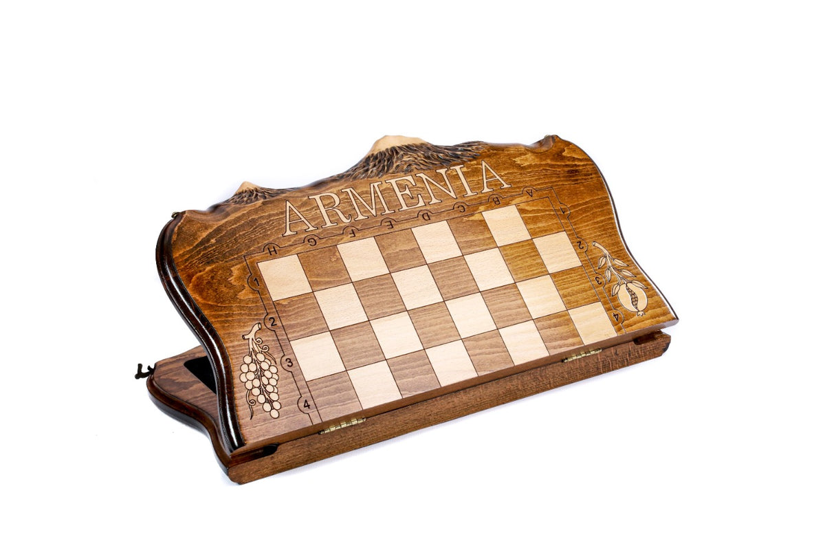 Handmade Wooden Chess Set with Ararat Outline, 50 cm - photo 4