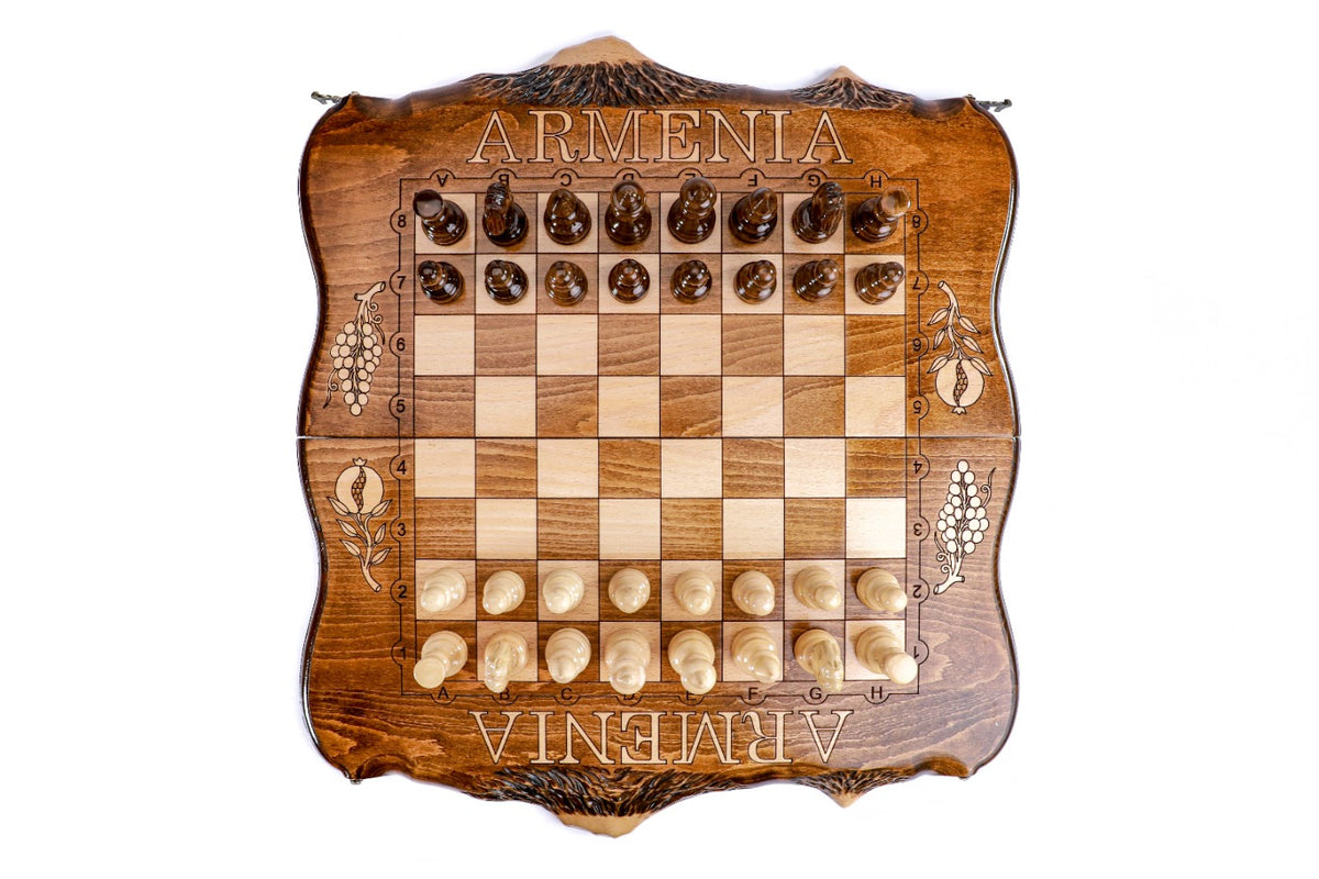 Handmade Wooden Chess Set with Ararat Outline, 50 cm - photo 8