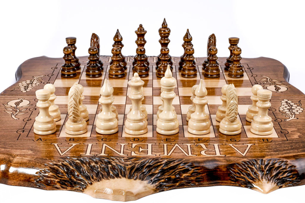 Handmade Wooden Chess Set with Ararat Outline, 50 cm - photo 5