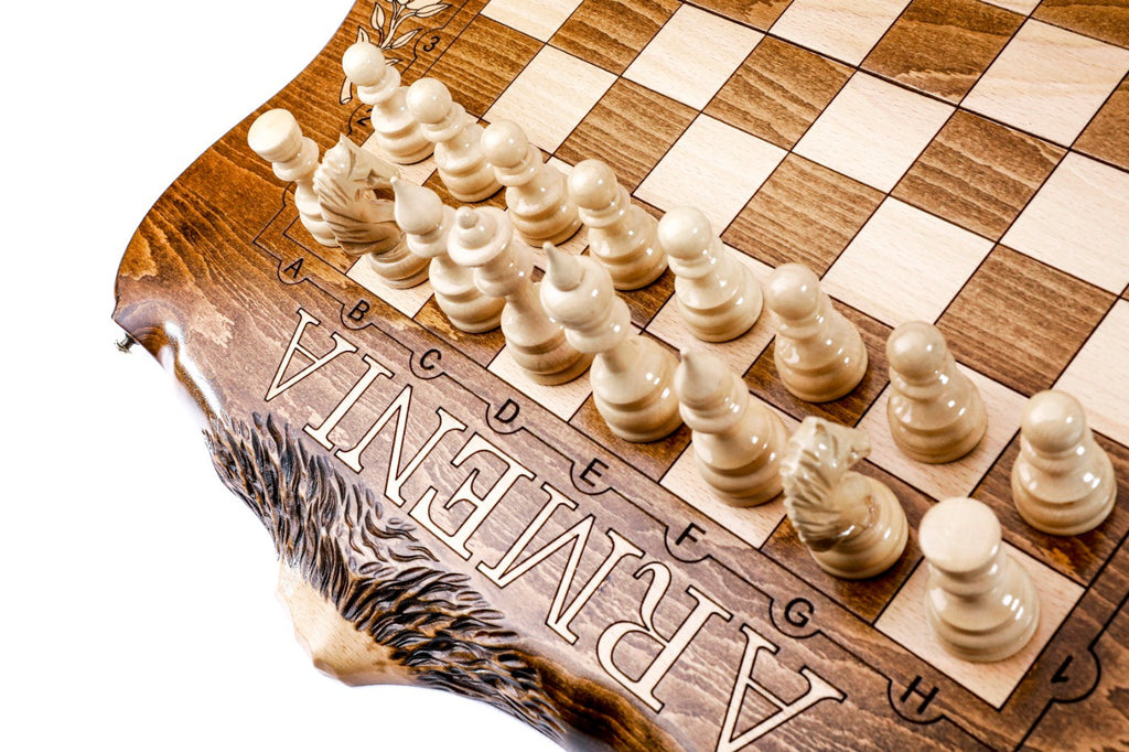 Handmade Wooden Chess Set with Ararat Outline, 50 cm - photo 10