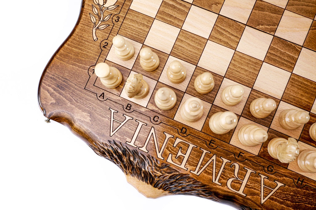 Handmade Wooden Chess Set with Ararat Outline, 50 cm - photo 11