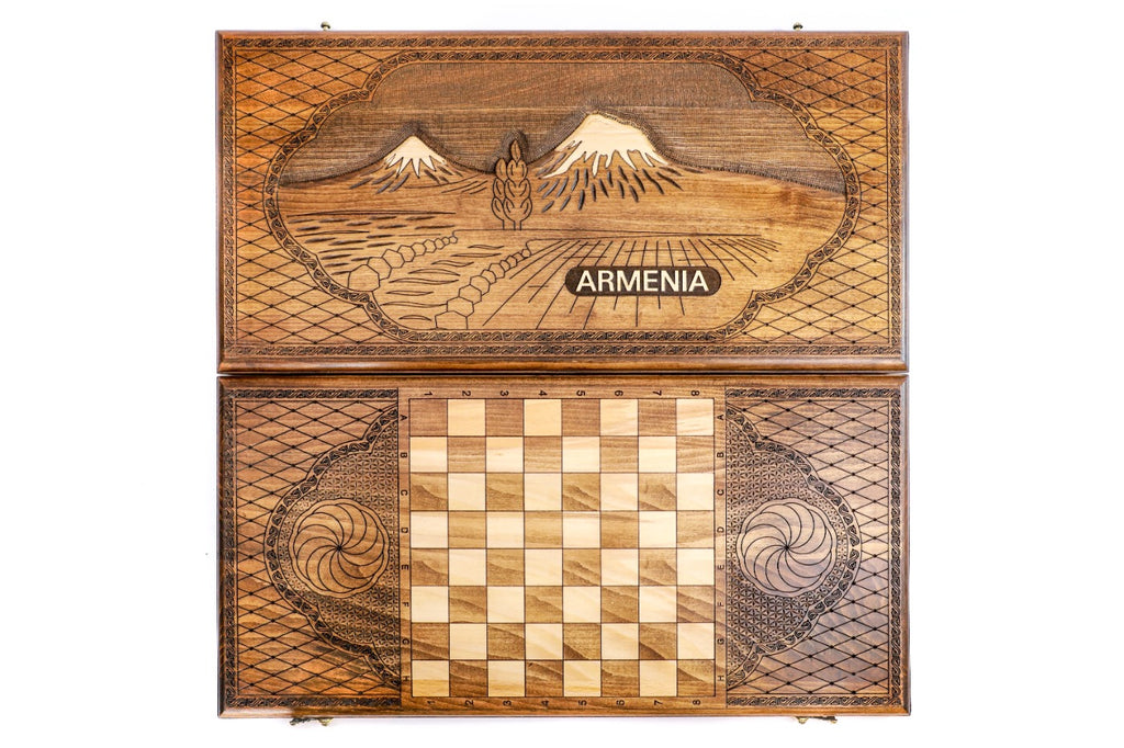 Handmade Wooden Backgammon Set with Mount Ararat, 60 cm - photo 11
